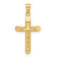 14k Yellow Gold Crucifix Cross Pendant with Jesus Figure, Religious Christian Jewelry