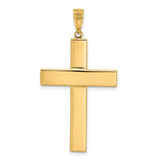 Polished and Textured Crucifix Charm Pendant in Real 14k Multi-Tone Gold