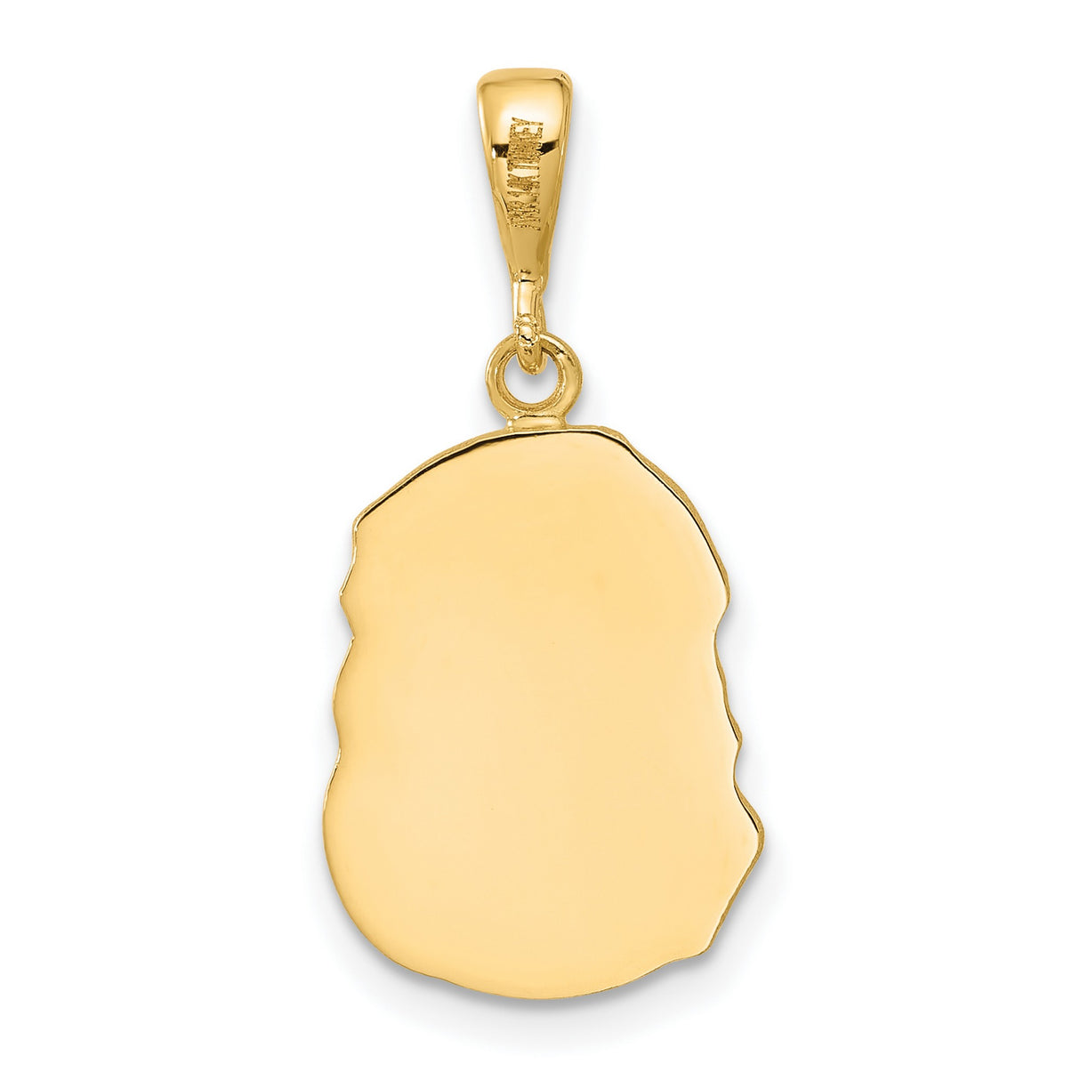 14k Yellow Gold Jesus Face Pendant with Crown of Thorns Design, Christian Religious Charm
