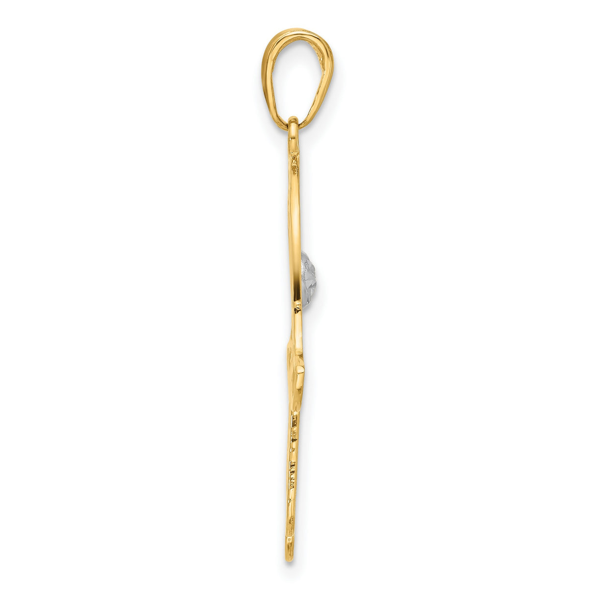 14k Multi-Tone Gold Hamsa Hand Pendant with Eye Symbol, Religious Charm for Women