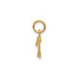 14k Yellow Gold Dolphin Pendant Charm, Polished Nautical Marine Animal Design