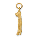 14k Yellow Gold Boxer Dog Pendant, Realistic Breed Charm with Matte and Polished Finish