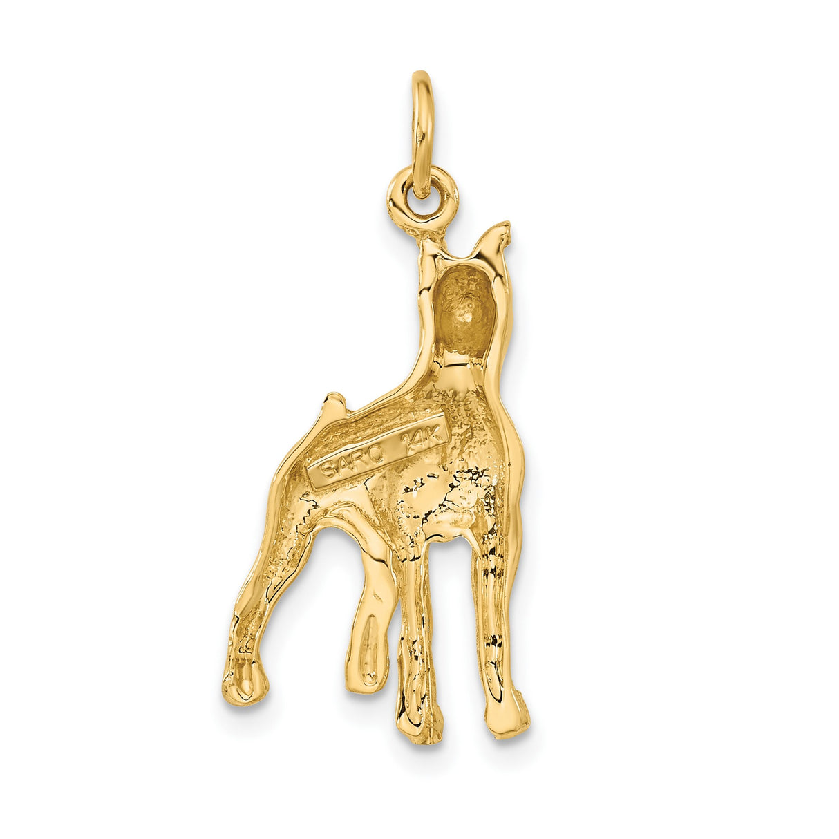 14k Yellow Gold Boxer Dog Pendant, Realistic Breed Charm with Matte and Polished Finish