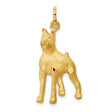 14k Yellow Gold Boxer Dog Pendant, Realistic Breed Charm with Matte and Polished Finish