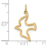 14k Yellow Gold Dove Pendant with Open Stylized Design Symbolizing Peace and Faith