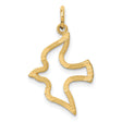 14k Yellow Gold Dove Pendant with Open Stylized Design Symbolizing Peace and Faith