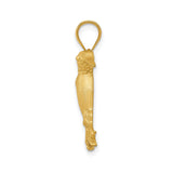 14k Yellow Gold Hummingbird Pendant with Detailed Wing Design for Women