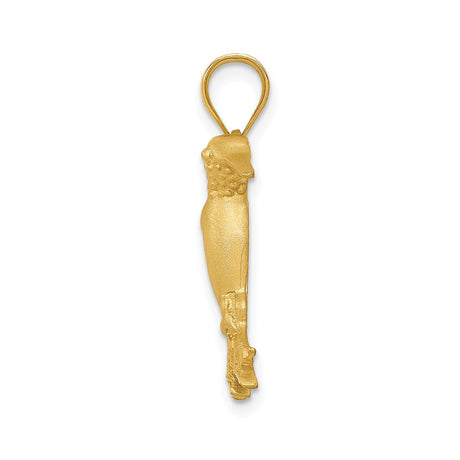 14k Yellow Gold Hummingbird Pendant with Detailed Wing Design for Women