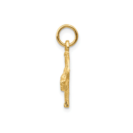 14k Yellow Gold Horse Head Horseshoe Pendant, Western Equestrian Design for Men or Women
