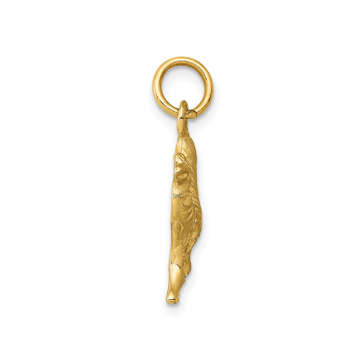 14k Yellow Gold Camel Pendant, Textured Animal Charm Symbolizing Endurance and Travel
