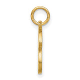 14k Yellow Gold Initial J Pendant Charm, Script Letter Design for Necklace or Bracelet