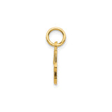 14k Yellow Gold Script Initial J Pendant, Textured Cursive Letter Charm