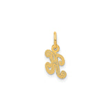 14k Yellow Gold Script Initial K Pendant Charm, Cursive Letter Monogram Jewelry