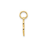 14k Yellow Gold Letter L Pendant with Textured Beaded Finish and Polished Loop