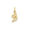 14k Yellow Gold Letter L Pendant with Textured Beaded Finish and Polished Loop