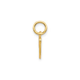 14k Yellow Gold V Initial Pendant, Script Letter Charm with Textured Design