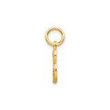 14k Yellow Gold Initial B Pendant with Polished Finish and Textured Script Letter Design