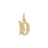 14k Yellow Gold Letter G Pendant, Textured Diamond-Cut Initial Charm for Necklace or Bracelet