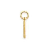 14k Yellow Gold Letter A Pendant Charm, Textured Alphabet with Diamond-Cut Detail
