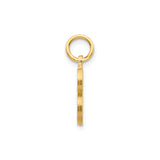 14k Yellow Gold Letter B Pendant with Diamond-Cut Accents, Textured Initial Charm