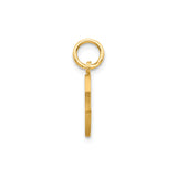 14k Yellow Gold Letter C Pendant Charm with Diamond Cut Detailing