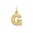 14k Yellow Gold Initial G Pendant Charm, Diamond-Cut Texture, Uppercase Letter Design