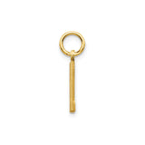 14k Yellow Gold Letter L Pendant Charm with Diamond Cut Accent, Textured Uppercase Initial Design