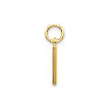 14k Yellow Gold Letter M Pendant with Brushed Finish and Diamond Cut Accents