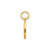 14k Yellow Gold Letter O Pendant, Diamond Cut Initial Charm, Alphabet Jewelry for Women or Unisex