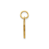 14k Yellow Gold Initial R Pendant with Diamond Cut Accents, Polished Alphabet Charm