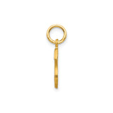 14k Yellow Gold Letter S Pendant, Textured Satin Finish, High Polish Monogram Charm