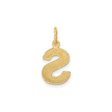 14k Yellow Gold Letter S Pendant, Textured Satin Finish, High Polish Monogram Charm