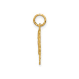 14k Yellow Gold Heart Pendant with Script Letter A and Ornate Cutout Design