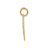 14k Yellow Gold Heart Shaped Initial Pendant with Script Letter L and Lace Border