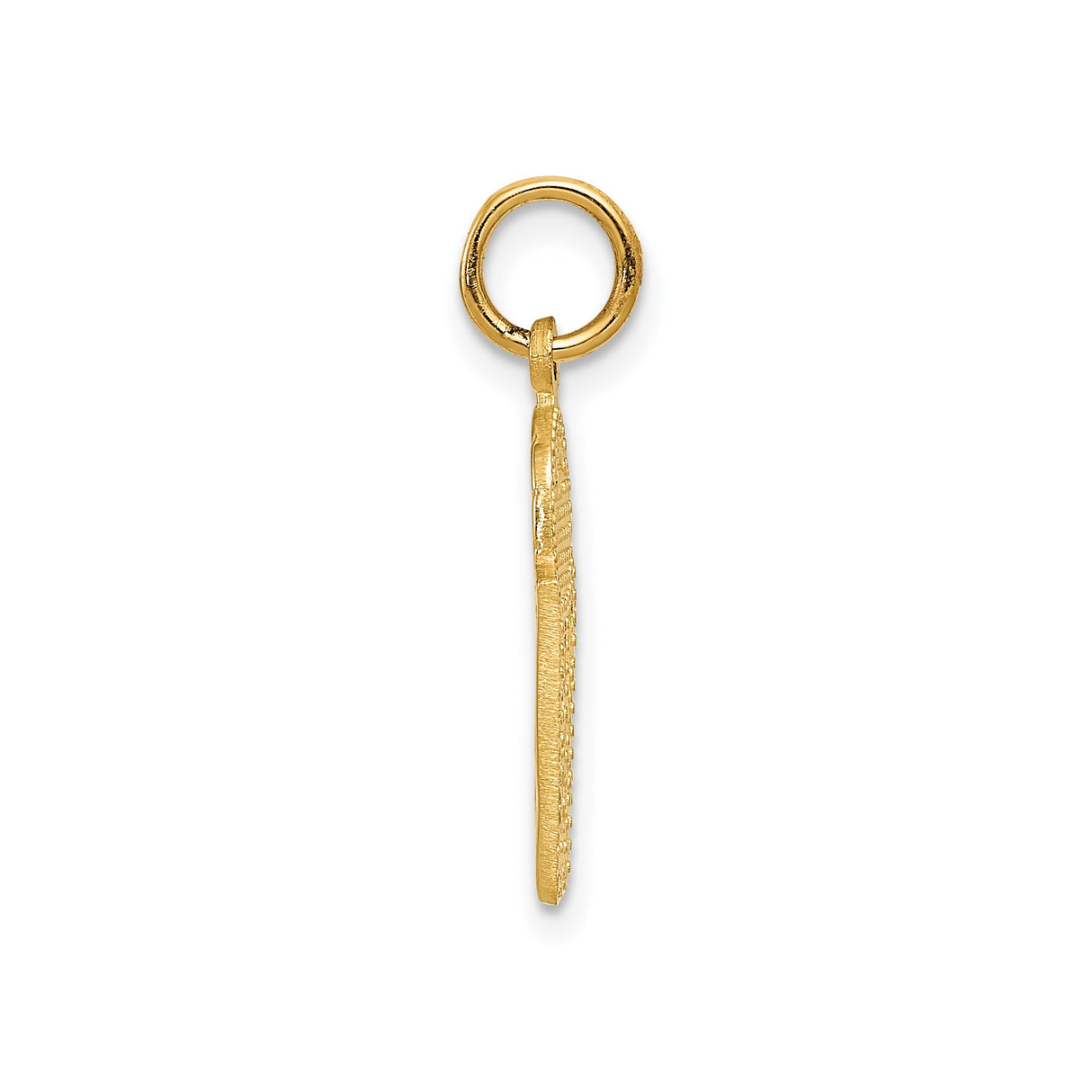 14k Yellow Gold Basketball Pendant with Detailed Hoop and Ball Design, Unisex Sports Charm