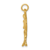 14k Yellow Gold Gymnast Pendant with Artistic Female Figure in Athletic Pose
