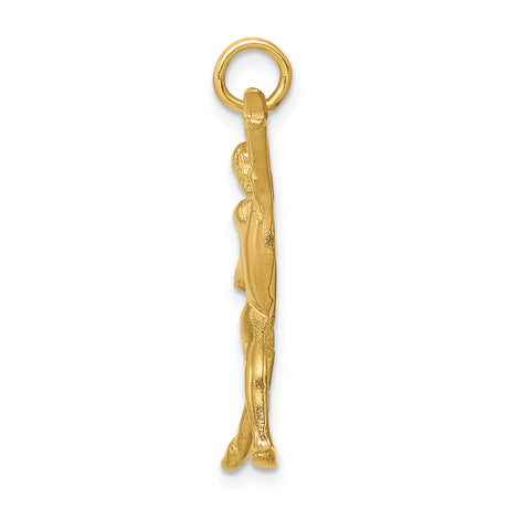 14k Yellow Gold Gymnast Pendant with Artistic Female Figure in Athletic Pose