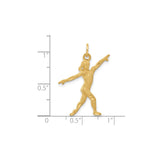 14k Yellow Gold Gymnast Pendant with Artistic Female Figure in Athletic Pose