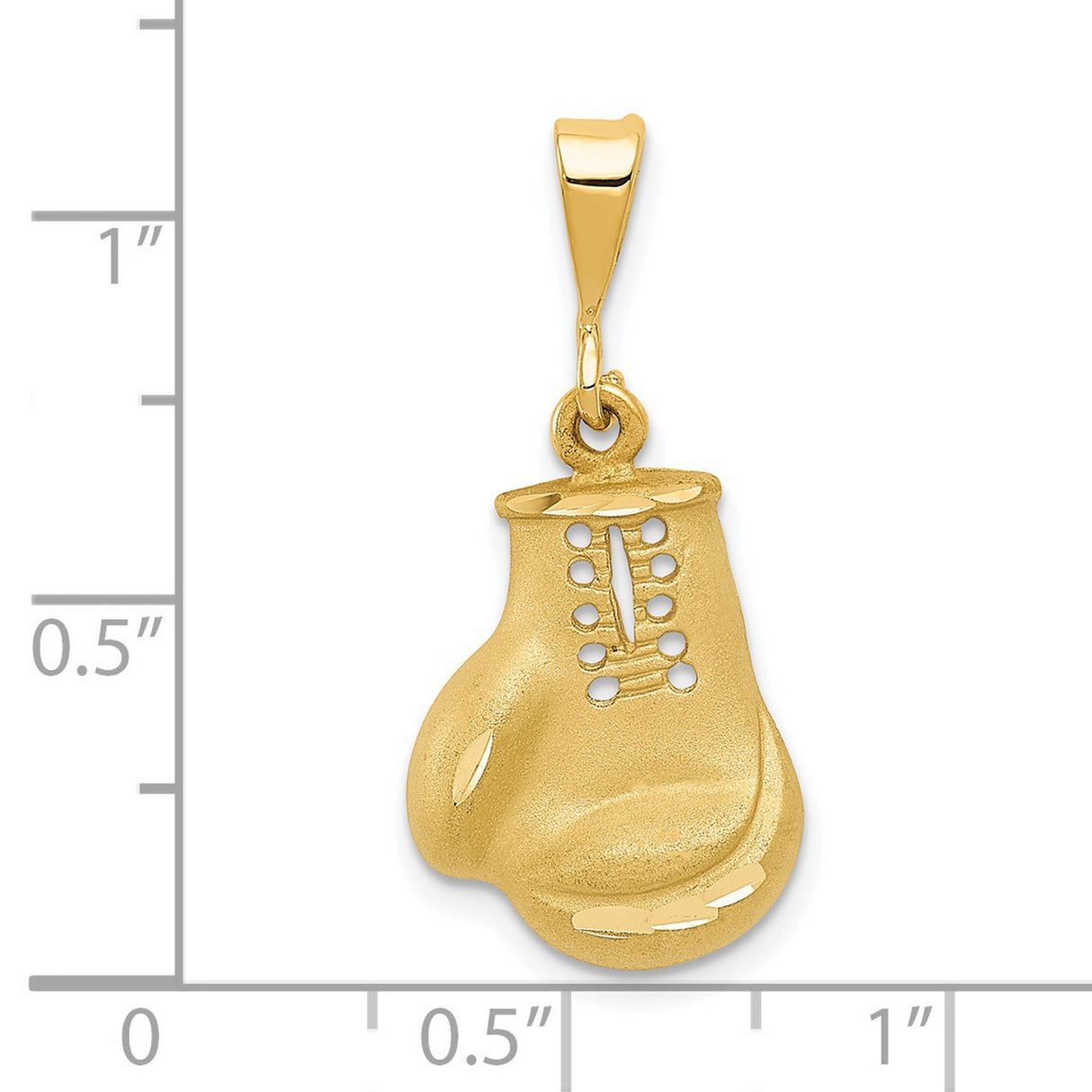 14k Yellow Gold Boxing Glove Pendant with Lace-Up Design for Men or Unisex Wear