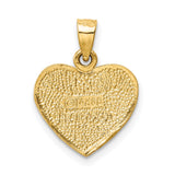 Heart I Love You Charm Pendant in Real 14k Yellow Gold