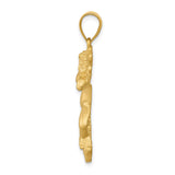 14k Yellow Gold Angel Pendant with Outstretched Wings, Cherub Design, Religious Symbol
