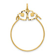 14k Yellow Gold Pendant with Interlocking Open Hearts and Solid Heart Accents
