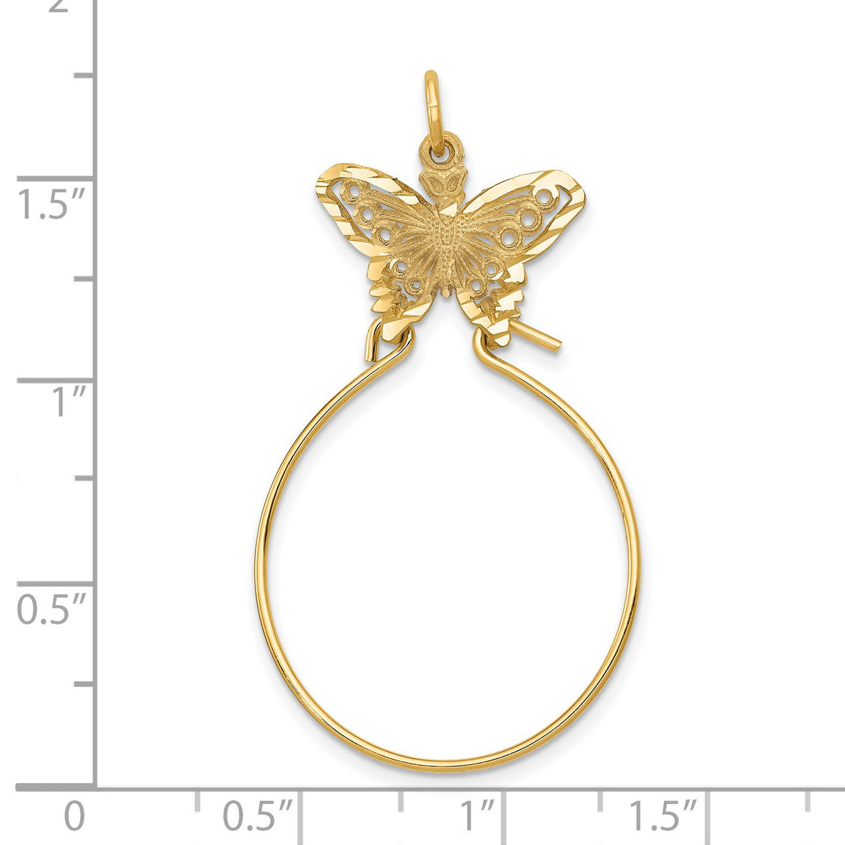 14k Yellow Gold Butterfly Hoop Earrings, Lightweight Oval Nature-Inspired Design