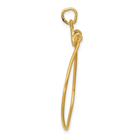 14k Yellow Gold Memories Pendant, Textured Script Above Teardrop Outline, Sentimental Keepsake Jewelry