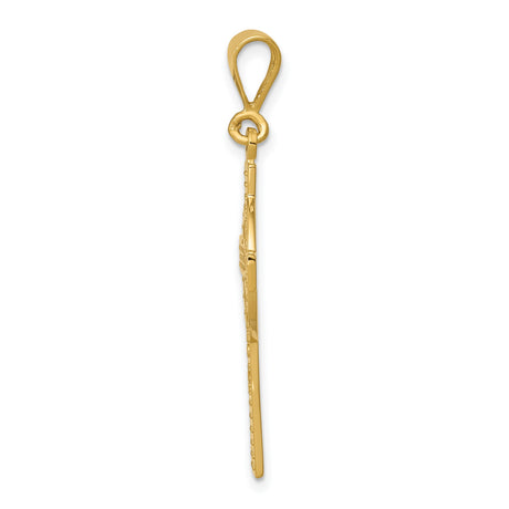 14k Yellow Gold Celtic Cross Pendant with Intricate High Cross Design for Men and Women