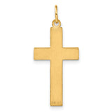 Diamond-Cut Latin Cross Charm Pendant in Real 14k Yellow Gold