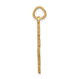 14k Yellow Gold Orthodox Cross Pendant with Satin Finish and Beaded Border