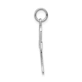 14k White Gold Ankh Cross Pendant with Textured Finish, Egyptian Spiritual Symbol for Men and Women