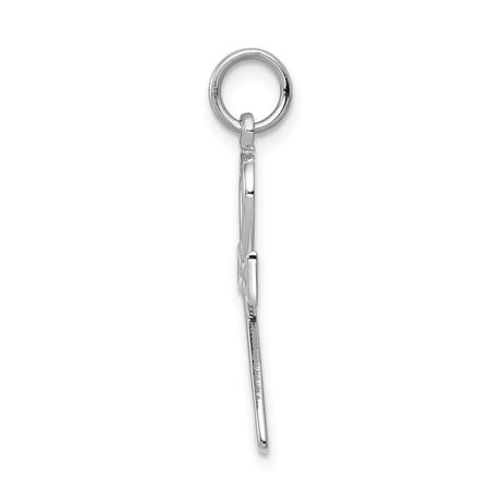 14k White Gold Ankh Cross Pendant with Textured Finish, Egyptian Spiritual Symbol for Men and Women