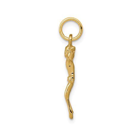 14k Yellow Gold Crucifix Pendant with Jesus on Cross, Christian Religious Charm